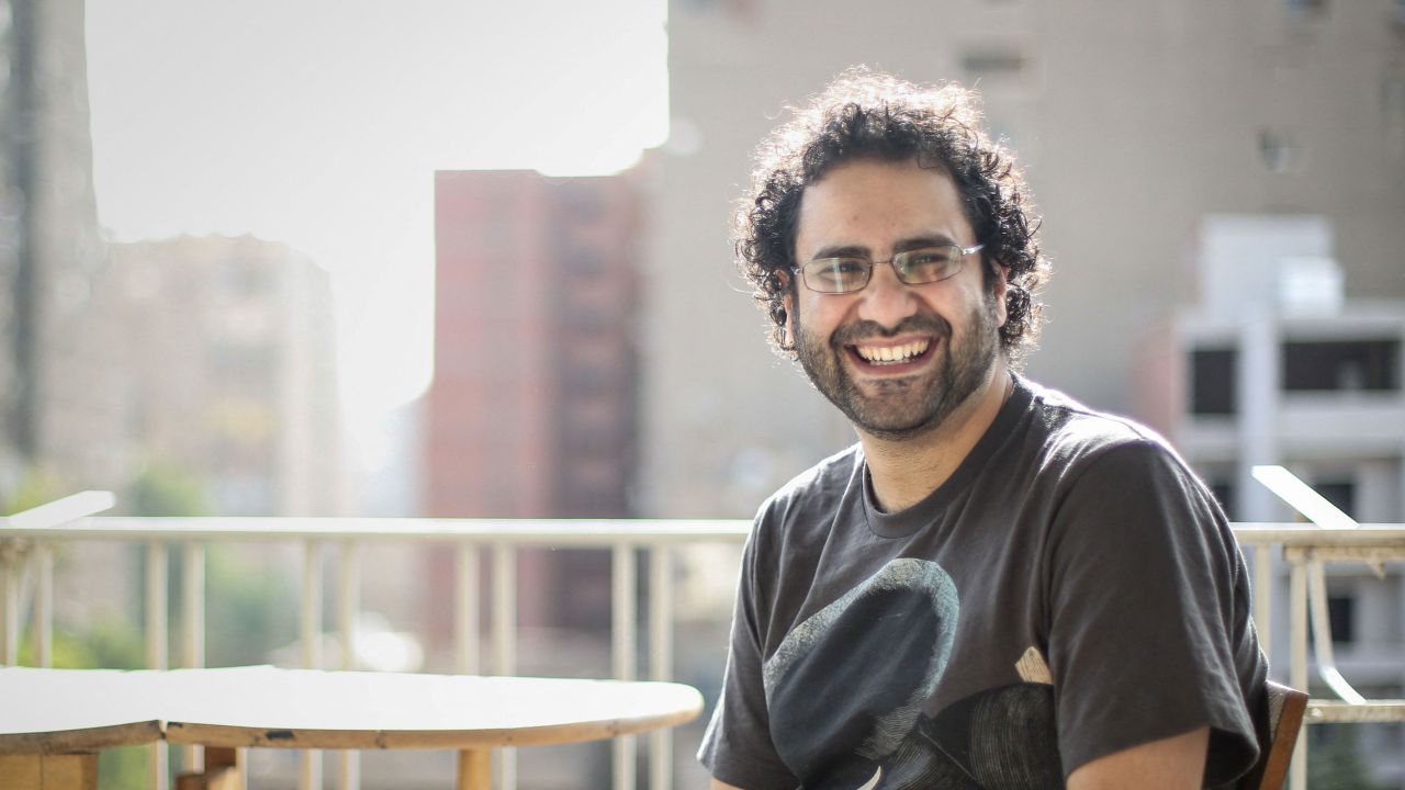 Hunger striker Alaa Abd el-Fattah is seen in this undated handout photo.