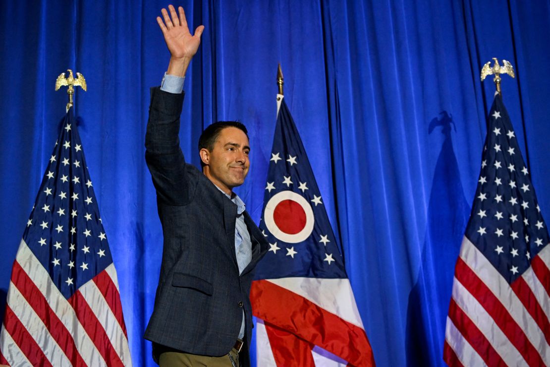 Secretary of State Frank LaRose attends an election night party for J.D. Vance in Columbus on November 8, 2022.