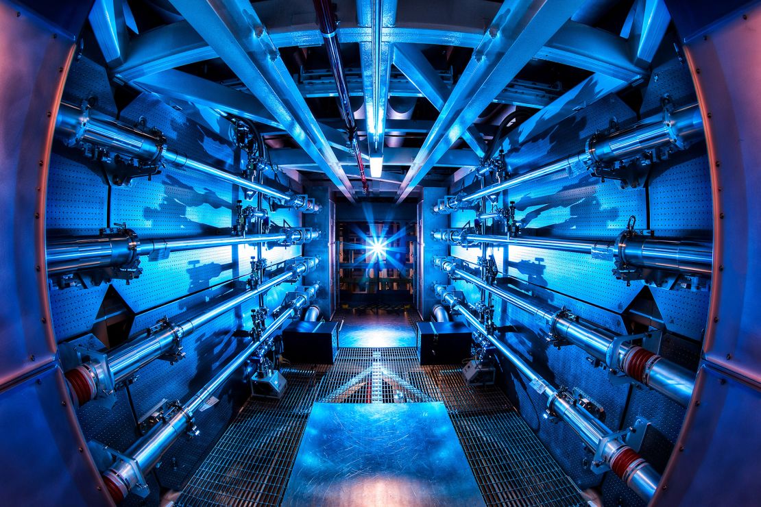 Inside the National Ignition Facility at the Lawrence Livermore National Laboratory federal research facility in Livermore, California.