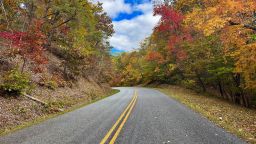 A 2022 photo of the Blue Ridge Parkway between mile posts 0 and 60.