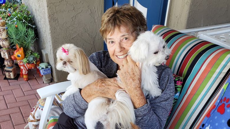 Hope Murray sits with some furry friends in San Diego, California.