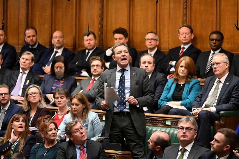 Mackinlay speaks in Parliament in January 2023.