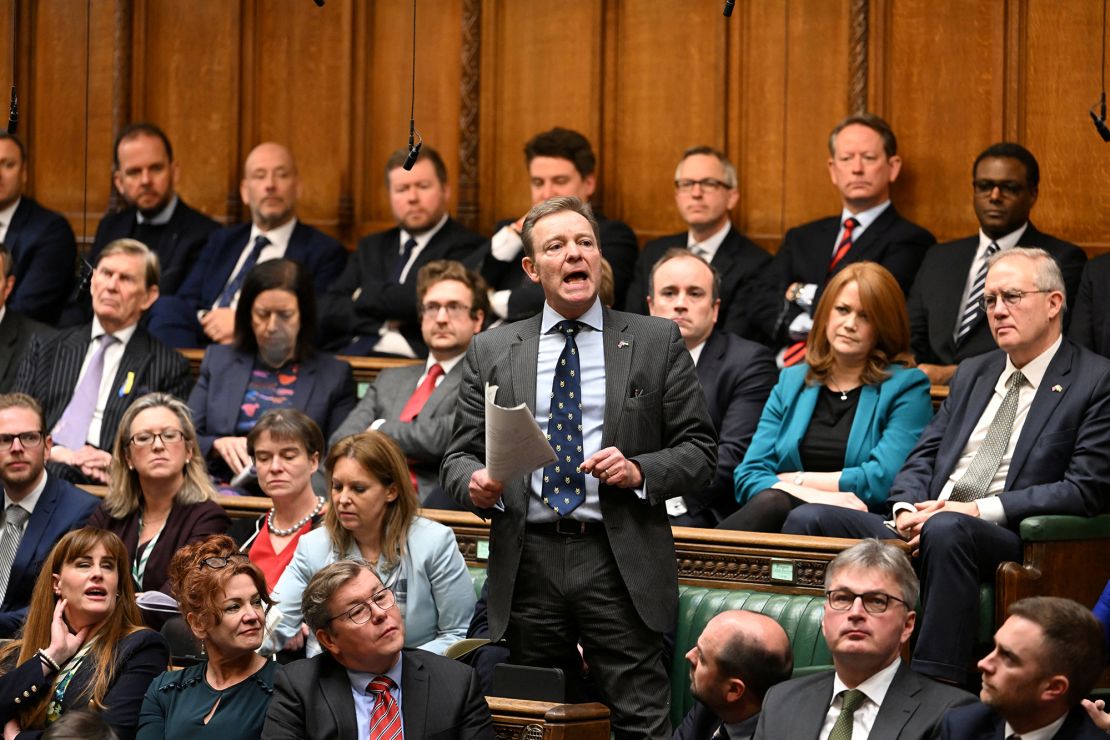 Mackinlay speaks in Parliament in January 2023.