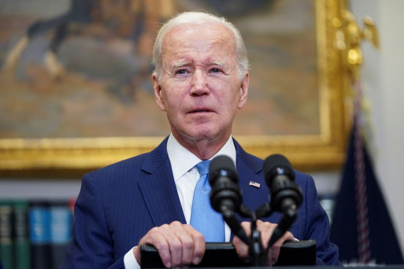 President Joe Biden delivers remarks in the Roosevelt Room at the White House in Washington, DC, in May 2023.