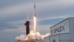 The Axiom Mission 2 (Ax-2) aboard a SpaceX Falcon 9 and Dragon capsule, carrying 4 crew members to the International Space Station, lifts off from Kennedy Space Center, Florida, U.S., May 21, 2023.  REUTERS/Joe Skipper