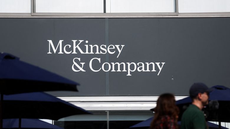 The McKinsey & Company logo is displayed at the 54th International Paris Airshow at Le Bourget Airport near Paris, France, June 21, 2023. REUTERS/Benoit Tessier