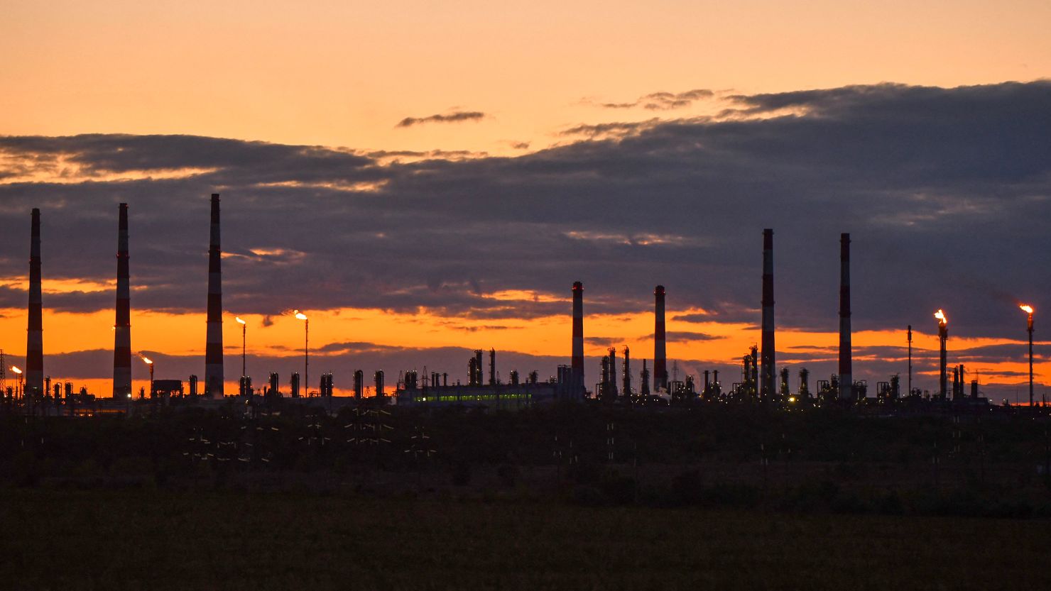 Gazprom's Orenburg gas processing plant in Russia's Orenburg region, pictured in September 2023.