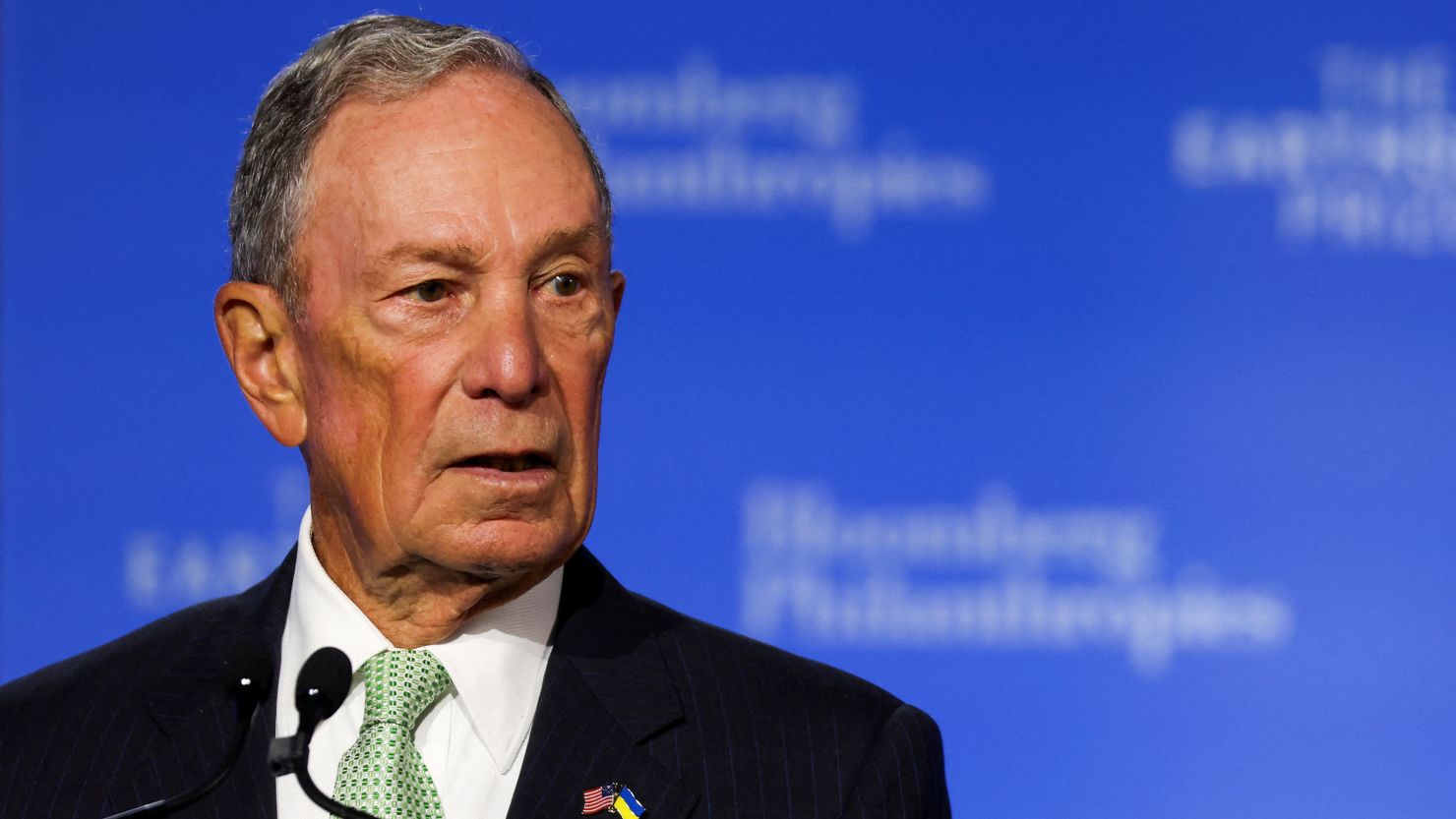 Former mayor of New York Michael Bloomberg speaks during the Earthshot Prize Innovation Summit in New York, U.S., September 19, 2023.