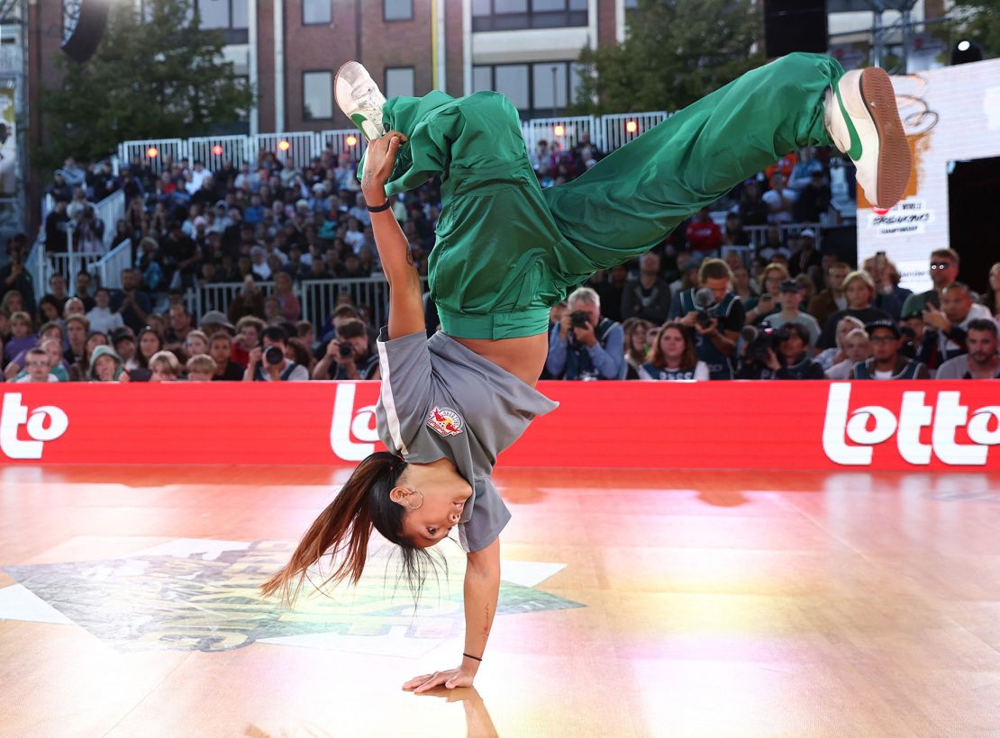 Logan Edra of the US in action at the WDSF World Breaking Championships in Leuven, Belgium, on September 24, 2023.