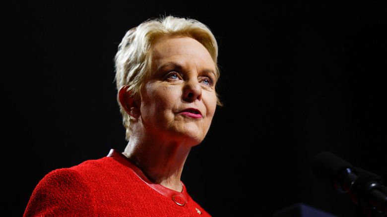 Cindy McCain speaks during an event honoring the legacy of her late husband Sen. John McCain at the Tempe Center for The Arts in Tempe, Arizona, on September 28, 2023.