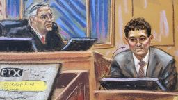 Judge Lewis Kaplan watches as FTX founder Sam Bankman-Fried testifies in his fraud trial over the collapse of the bankrupt cryptocurrency exchange, at federal court in New York City, U.S., October 27, 2023 in this courtroom sketch. REUTERS/Jane Rosenberg 