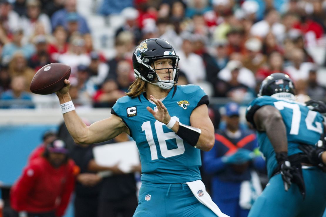 The Jaguars are led by former No. 1 overall pick Trevor Lawrence at quarterback.