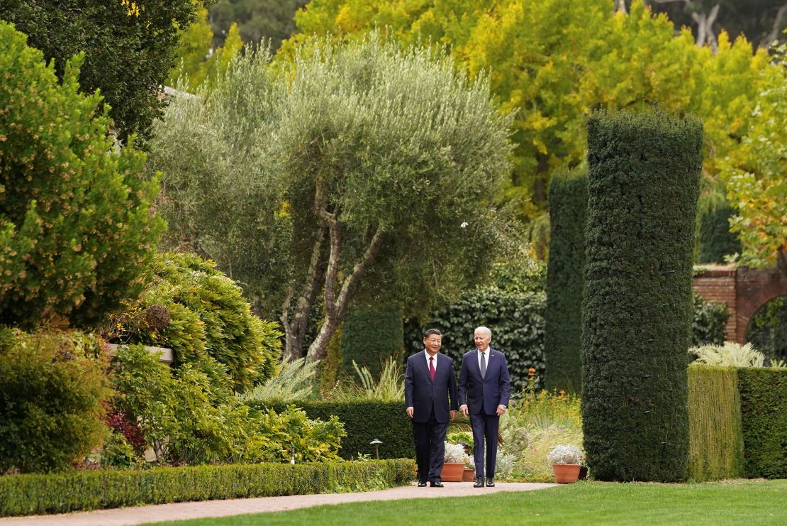 Biden walks with Xi Jinping at the Filoli estate in Woodside, California, in November 2023.