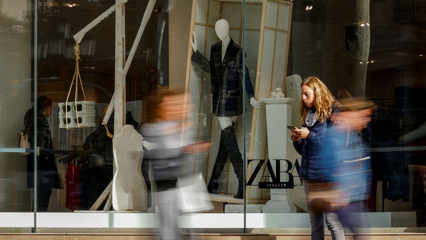 A Zara shop in Barcelona, Spain, seen on December 11. Social media users have called for a boycott of Zara over its ad campaign that they said referenced the Gaza war.