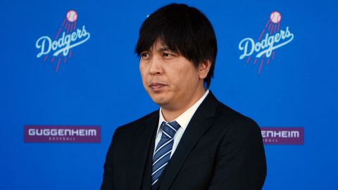Ippei Mizuhara, the translator for Los Angeles Dodgers designated hitter Shohei Ohtani, during an introductory press conference at Dodger Stadium.