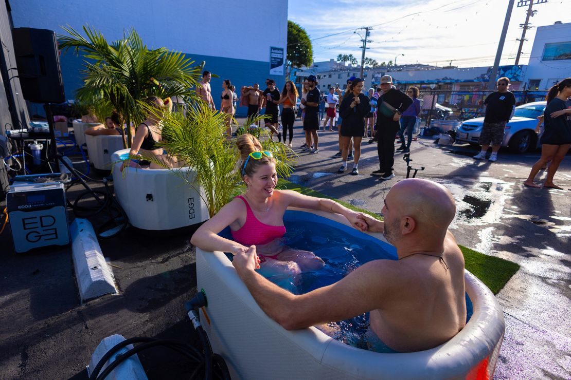A speed dating ice bath event in California last year.