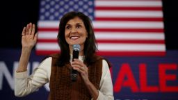 Nikki Haley speaks at a campaign town hall in Atkinson, New Hampshire, in December 14, 2023.