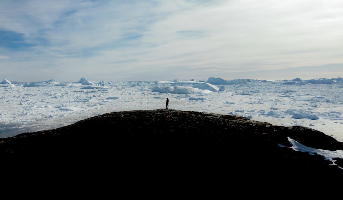 CNN chief climate correspondent Bill Weir at the Jakobshavn Glacier in Greenland.