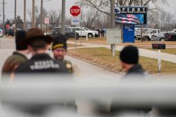 Police respond to a shooting at Perry Middle School and High School in Perry, Iowa, USA, January 4, 2024.