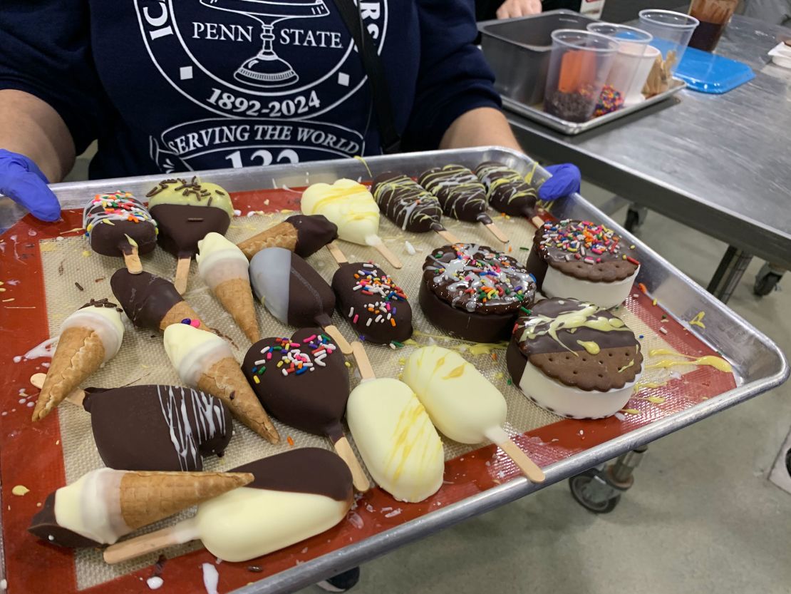 Ice cream confections made in a Penn State Ice Cream Short Course lab in January.