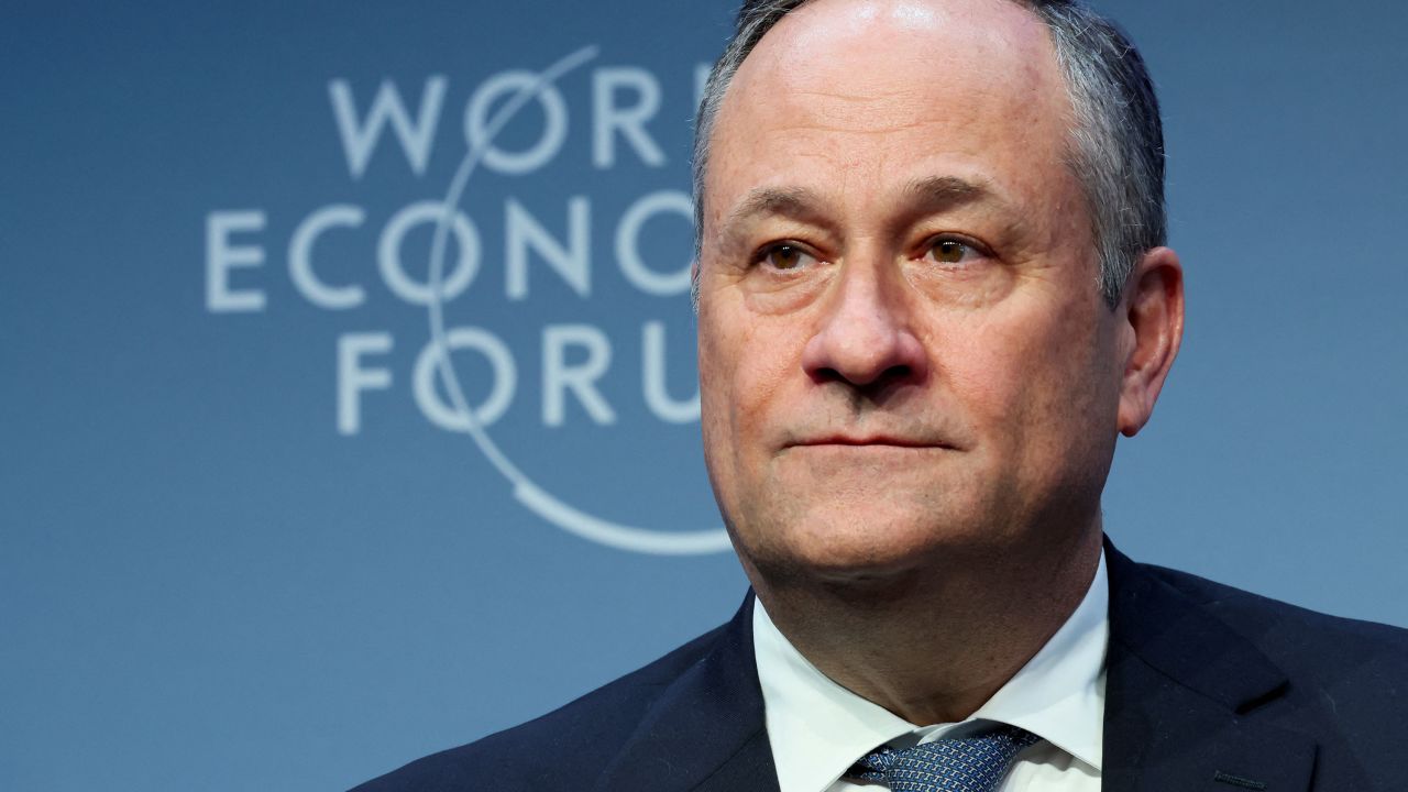 Doug Emhoff, husband of US Vice President Kamala Harris, attends the 54th annual meeting of the World Economic Forum in Davos, Switzerland, on January 18.