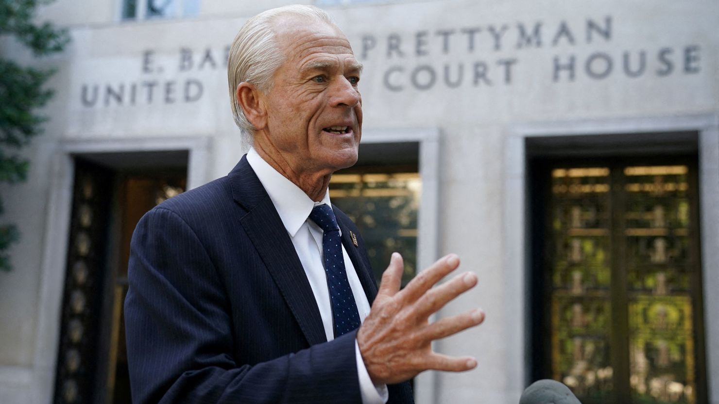 Peter Navarro arrives at US District Court in Washington, DC, in September 2023.