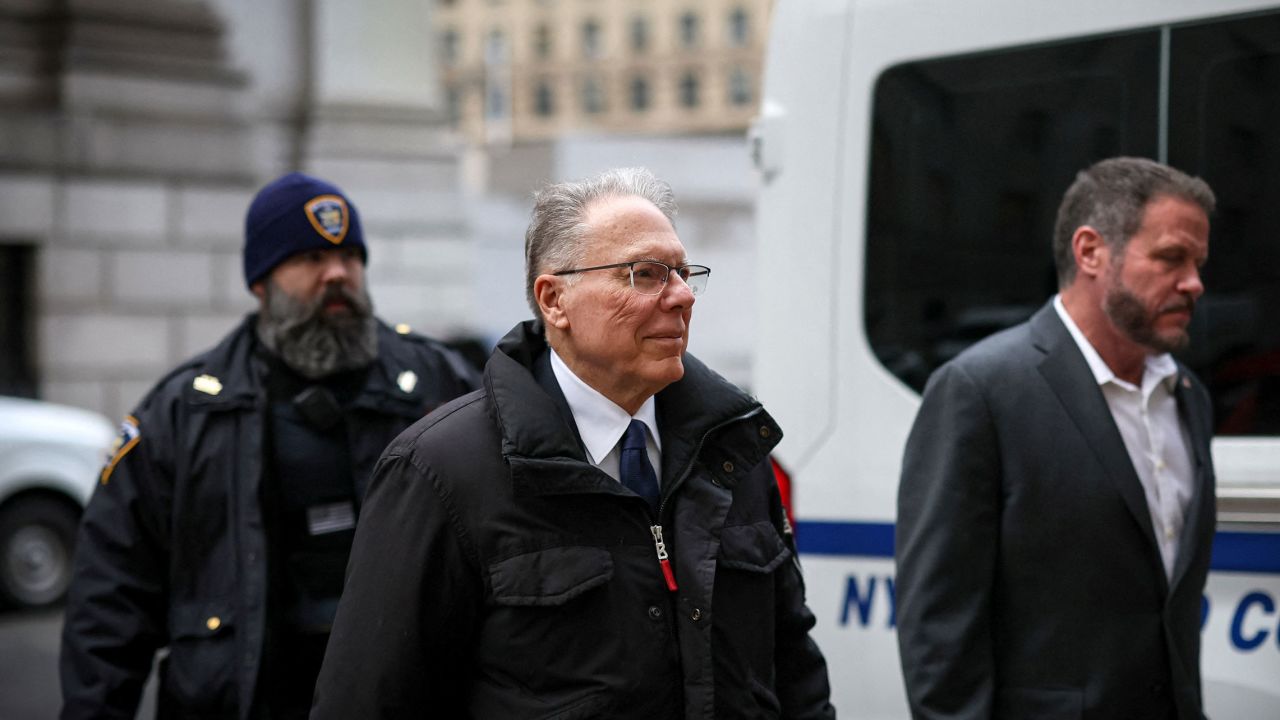 Wayne LaPierre, outgoing CEO of the National Rifle Association (NRA), arrives at New York State Supreme Court for the National Rifle Association (NRA) trial in New York City, U.S., January 29, 2024. REUTERS/Brendan McDermid