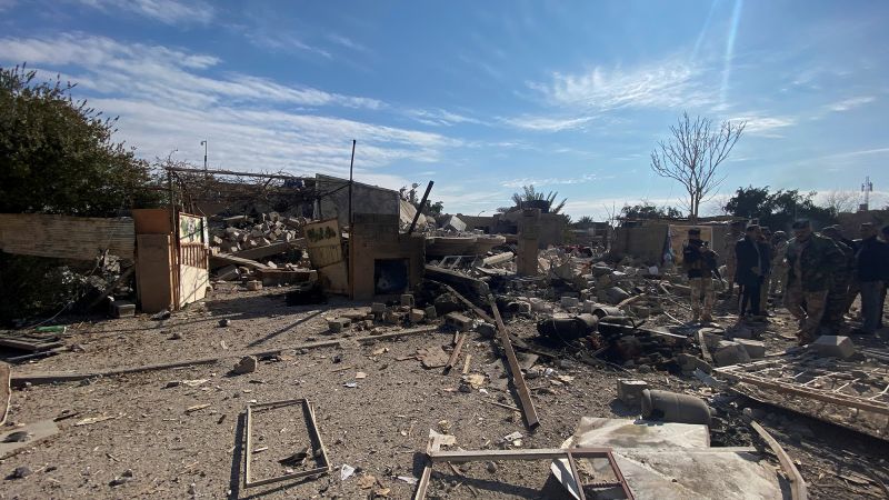 A destroyed building is pictured at the site of a U.S. airstrike in al-Qaim, Iraq February 3, 2024.