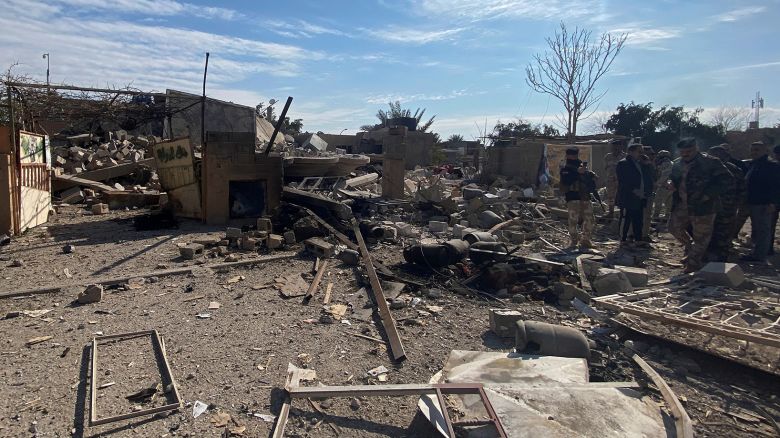 A destroyed building is pictured at the site of a U.S. airstrike in al-Qaim, Iraq February 3, 2024.