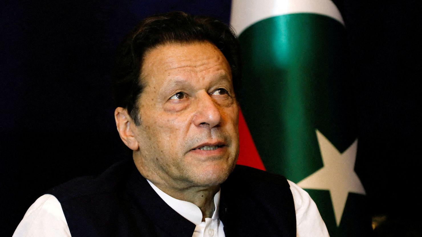 Former Pakistani Prime Minister Imran Khan is seen at an interview in Lahore, Pakistan on March 17, 2023.