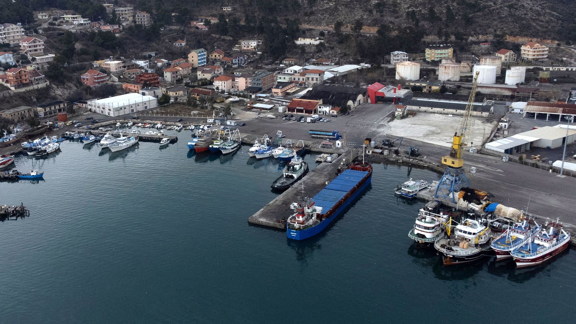 The port in Shengjin, Albania, pictured on February 7.