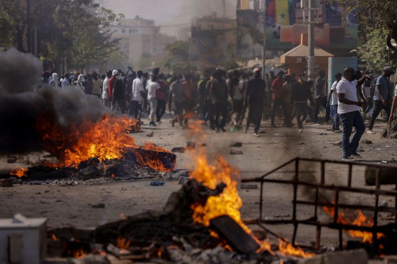 Senegalese demonstrators protest against the postponement of the Feb. 25 presidential election, in Dakar, Senegal February 9, 2024.