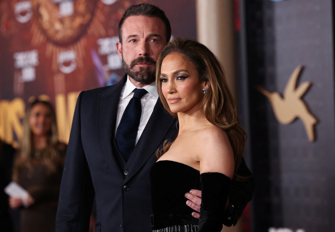 Ben Affleck and cast member Jennifer Lopez attend a premiere for the film 