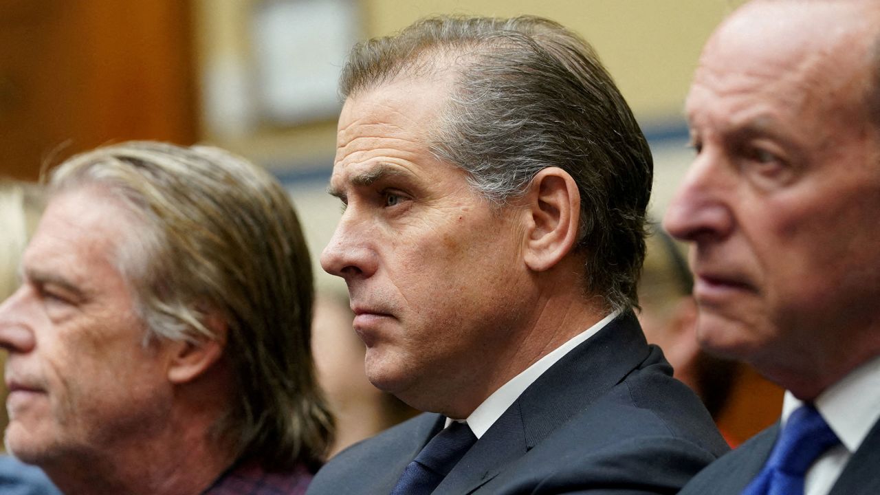 Hunter Biden makes a surprise appearance at a House Oversight Committee markup and meeting to vote on whether to hold Biden in contempt of Congress for failing to respond to a request to testify to the House, on Capitol Hill in Washington, DC, on January 10.