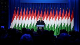 Hungarian Prime Minister Viktor Orban delivers his annual State of the Nation speech, in Budapest, Hungary, February 17, 2024.