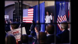 Nikki Haley speaks during a campaign event in Rock Hill, South Carolina, on February 18, 2024.