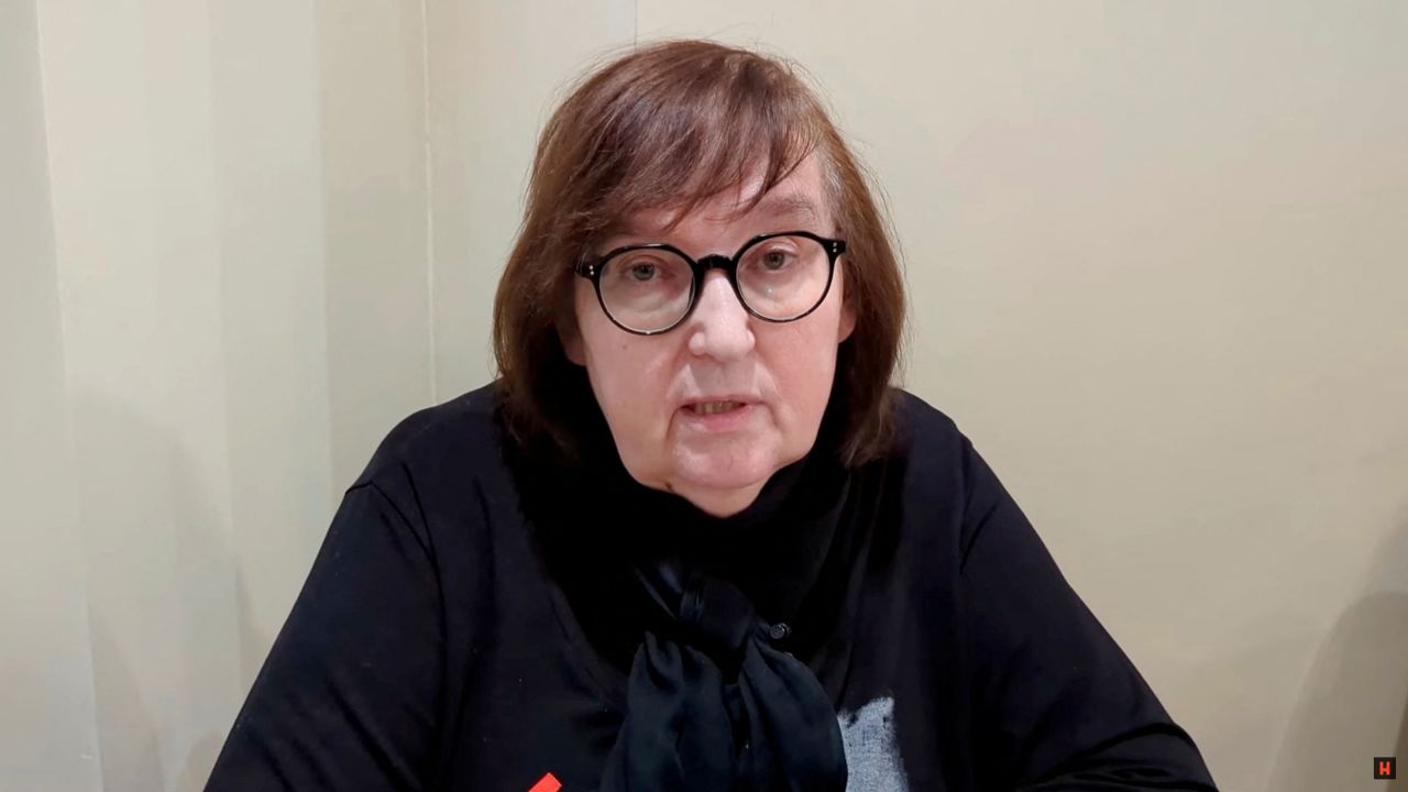 Mother of late Russian opposition leader Alexey Navalny, Lyudmila Navalnaya, delivers a video address in Salekhard, in the Yamal-Nenets Region, Russia, in this still image taken from a handout video released February 22, 2024.