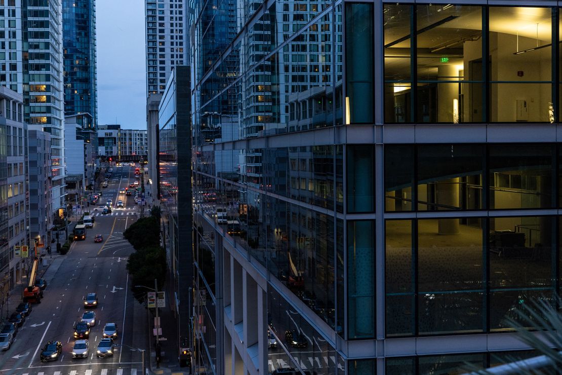 A view of an empty office floor in downtown San Francisco on February 23, 2024.