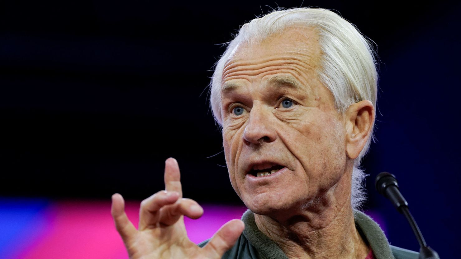 Peter Navarro addresses the Conservative Political Action Conference annual meeting in National Harbor, Maryland, on February 24. 