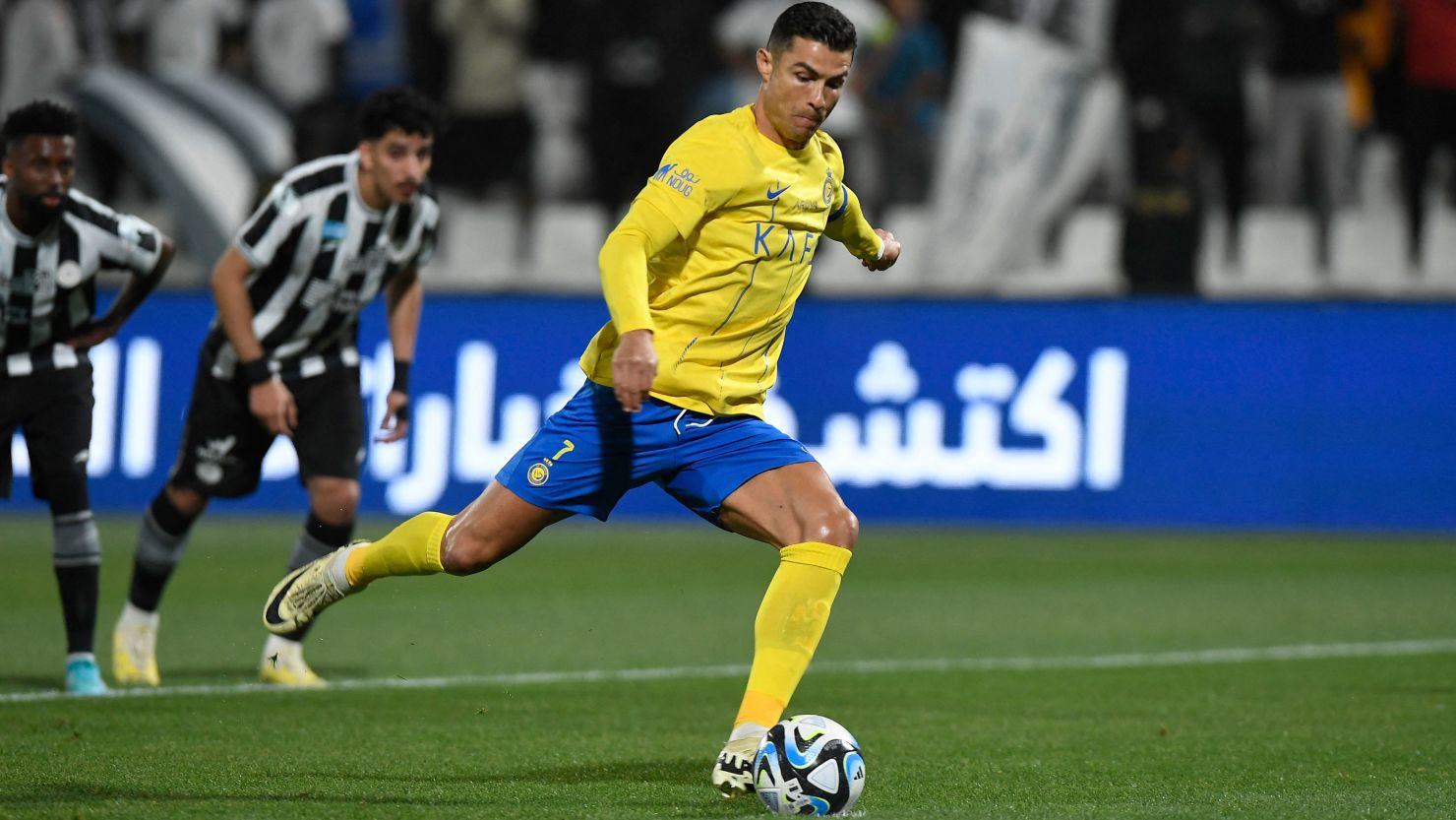 Ronaldo scores from the penalty spot against Al-Shabab.