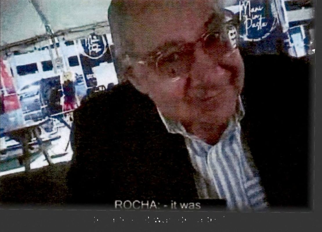 Manuel Rocha, appears during an interview with an FBI undercover employee in Miami, in an undated still image from video contained in a US Justice Department indictment.