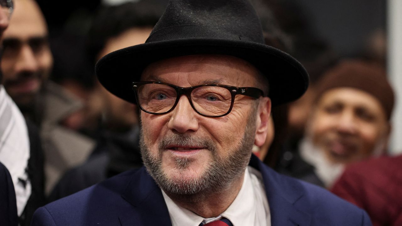 George Galloway after winning his seat in Rochdale.