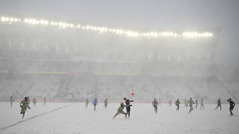  LAFC and Real Salt Lake played in snowy conditions.