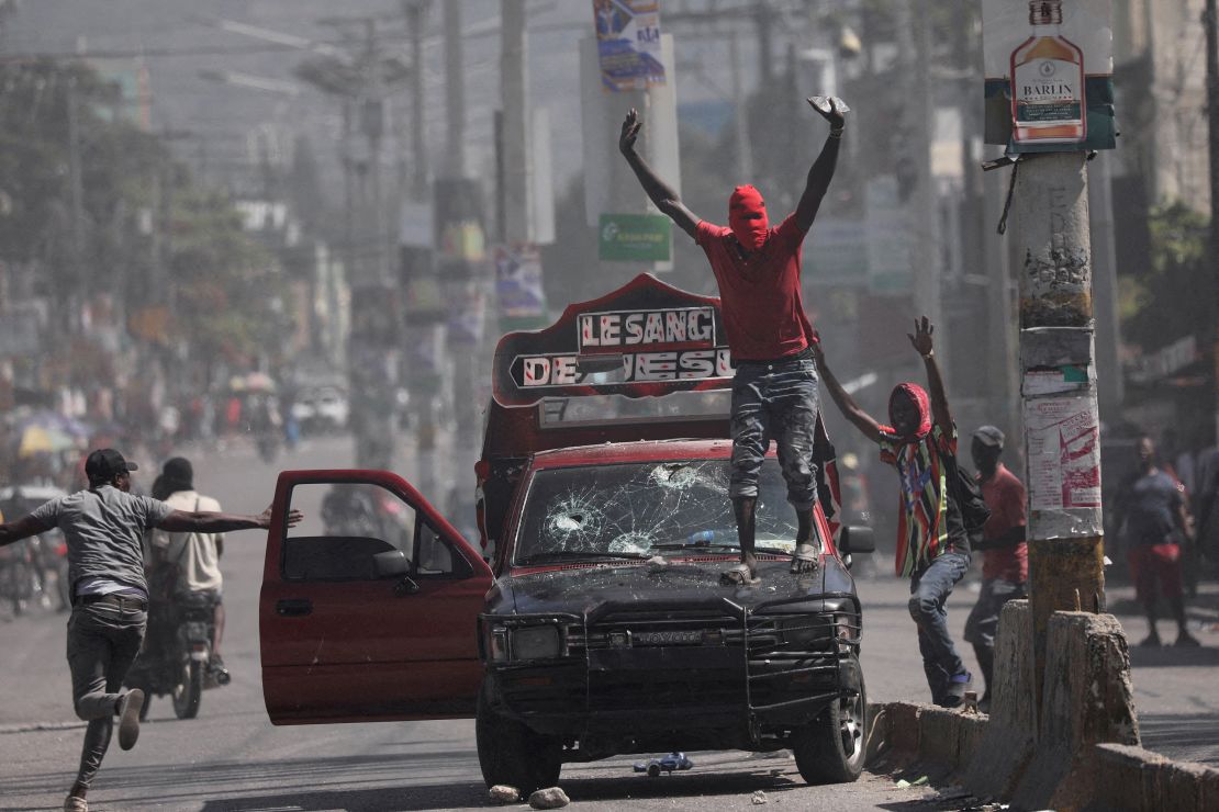 Protesters in Port-au-Prince, Haiti, on March 1, 2024.