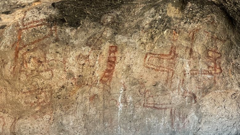 A general view of the oldest dated cave art in South America, with nearly 8,200 years old, at the Huenul 1 cave, in Neuquen, Argentina March 3, 2024. REUTERS/Miguel Lo Bianco
