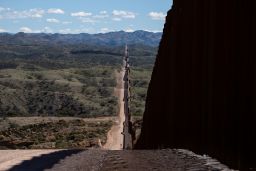 Part of the US-Mexico border is seen near Sasabe, Arizona.