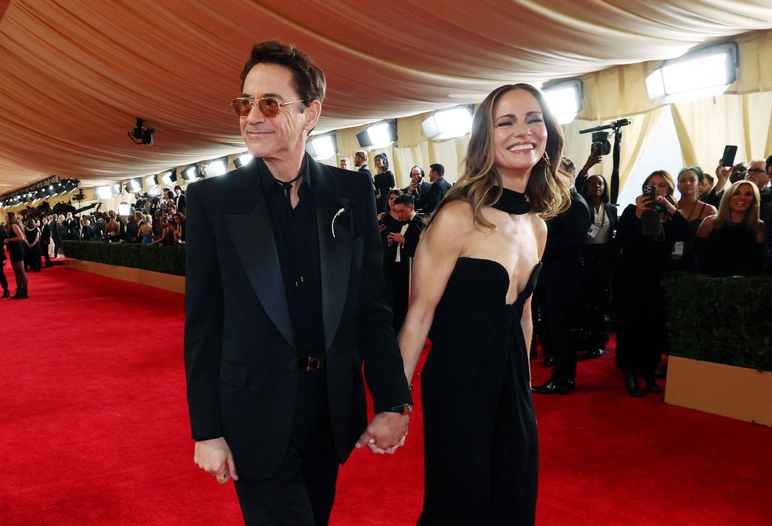 (From left) Robert Downey Jr. and Susan Downey at the 2024 Oscars in Hollywood.