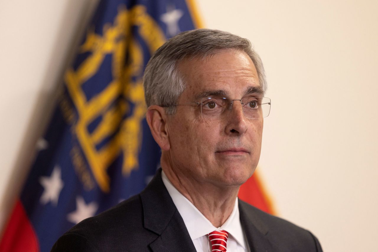 Georgia Secretary of State Brad Raffensperger speaks during a press conference in Atlanta on March 12.