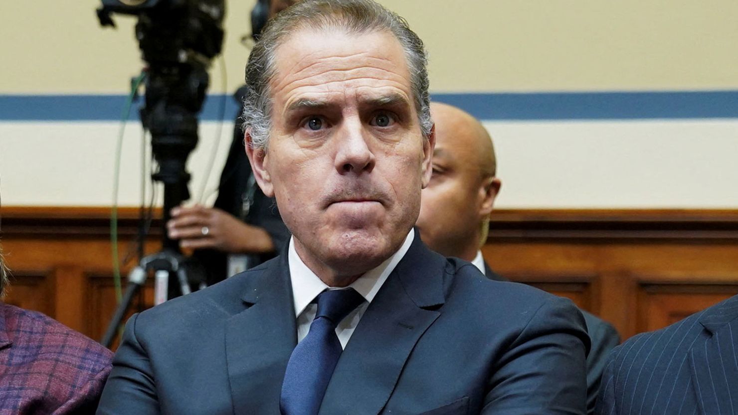 Hunter Biden, son of President Joe Biden, is seen as he makes a surprise appearance at a House Oversight Committee meeting in Washington, DC, on January 10, 2024.
