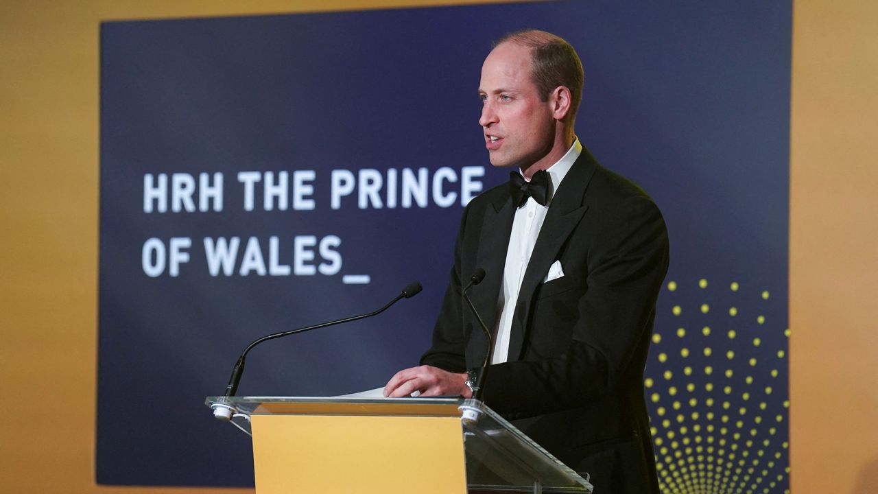 The Prince of Wales delivers a speech during the Diana Legacy Awards at the Science Museum in London on Thursday.